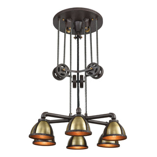 Torque 36'' Wide 6-Light Chandeliers - Vintage Rust