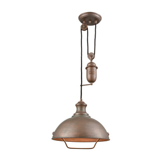 Farmhouse 14'' Wide 1-Light Pendant - Tarnished Brass