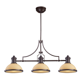 Chadwick 47'' Wide 3-Light Linear Chandeliers - Oiled Bronze