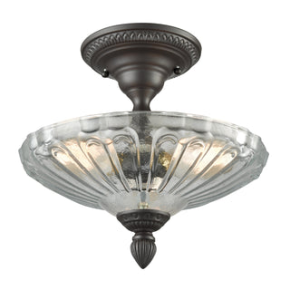 Restoration 12'' Wide 3-Light Semi Flush Mount - Oil Rubbed Bronze