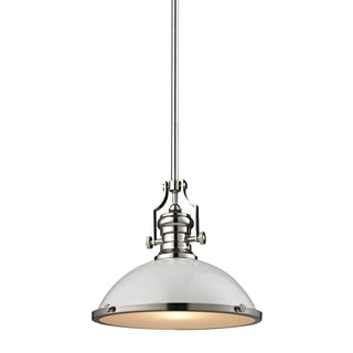 Chadwick 17'' Wide 1-Light Pendant - Polished Nickel with Gloss White