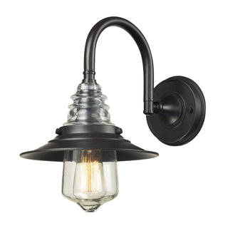 Insulator Glass 14'' High 1-Light Sconce - Oiled Bronze