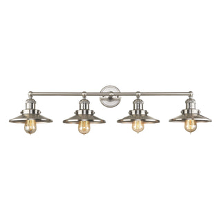 English Pub 38'' Wide 4-Light Vanity Light - Satin Nickel