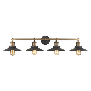 English Pub 38'' Wide 4-Light Vanity Light - Antique Brass