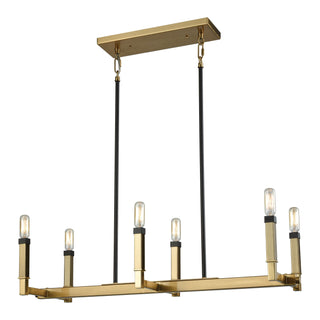 Mandeville 6-Light Chandeliers in Oil Rubbed Bronze and Satin Brass