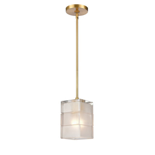 Ice Blocks 6'' Wide 1-Light Mini Pendant - Satin Brass