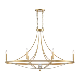 Noura 46.5'' Wide 6-Light Linear Chandeliers - Champagne Gold