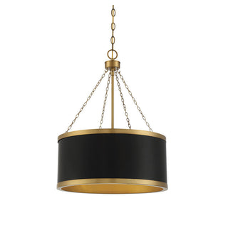 Delphi 6-Light Pendant in Matte Black with Warm Brass Accents Black with Warm Brass Accents