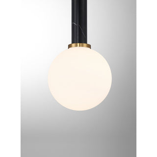 Callaway 1-Light Pendant in Black Marble with Warm Brass