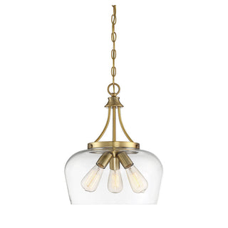 Octave 3-Light Pendant in Warm Brass Warm Brass