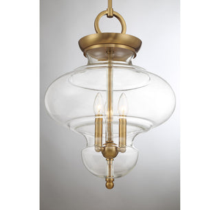 Bergdorf 3-Light Pendant in Warm Brass