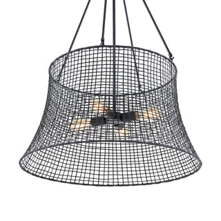 Longleaf 4-Light Outdoor Chandelier in Matte Black