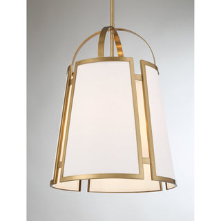 Chartwell 4-Light Pendant in Warm Brass