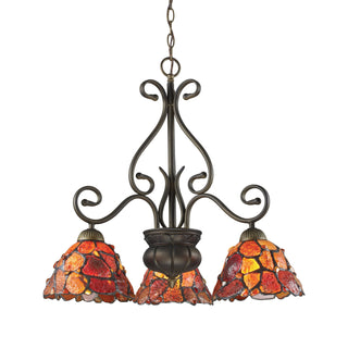 Carelina 3-Light Chandeliers in Tiffany Bronze