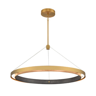 Fagan 33.5'' Wide Integrated LED Pendant - Brushed Brass with Forged Iron