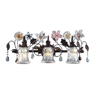 Cristallo Fiore 26'' Wide 3-Light Vanity Light - Deep Rust