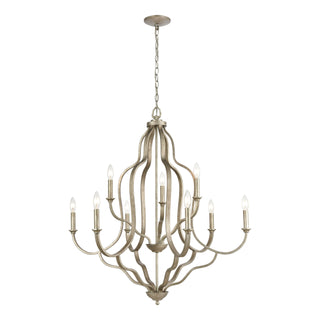 Lanesboro 34'' Wide 9-Light Chandeliers - Dusted Silver