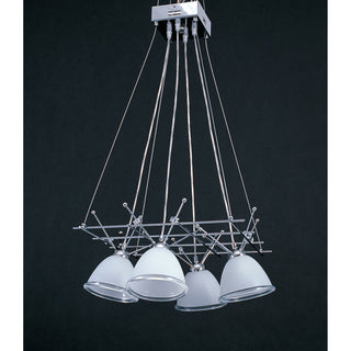 4-Light Suspended Chandeliers in Polished Chrome