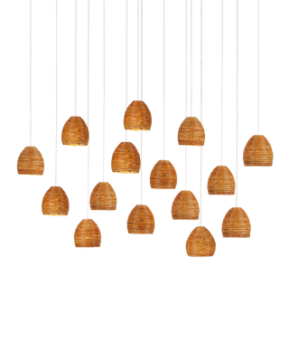 Beehive 15-Light Linear Multi-Drop Pendant