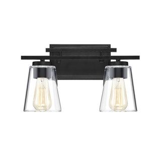 Calhoun 2-Light Bathroom Vanity Light in Black Black