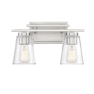 Calhoun 2-Light Bathroom Vanity Light in Satin Nickel Satin Nickel