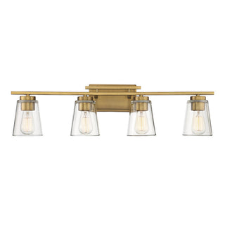 Calhoun 4-Light Bathroom Vanity Light in Warm Brass Warm Brass