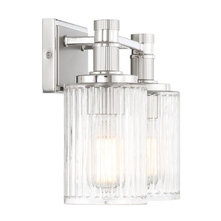 Concord 2-Light Bathroom Vanity Light in Silver and Polished Nickel