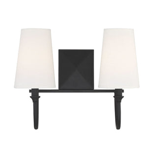 Cameron 2-Light Bathroom Vanity Light in Matte Black Matte Black