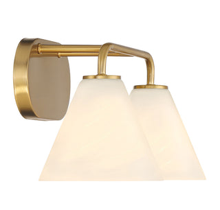 Blair 2-Light Bathroom Vanity Light in Warm Brass