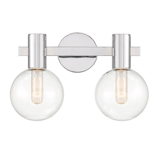 Wright 2-Light Bathroom Vanity Light in Chrome Chrome