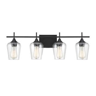 Octave 4-Light Bathroom Vanity Light in Black Black