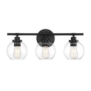 Carson 3-Light Bathroom Vanity Light in Matte Black Matte Black