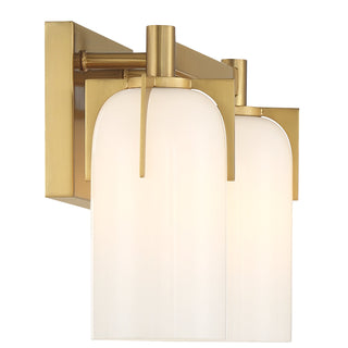 Caldwell 2-Light Bathroom Vanity Light in Warm Brass