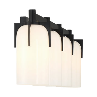 Caldwell 4-Light Bathroom Vanity Light in Matte Black