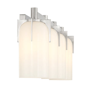 Caldwell 4-Light Bathroom Vanity Light in Satin Nickel