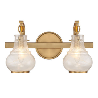 Adams 2-Light Bathroom Vanity Light in Warm Brass Warm Brass