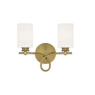 Woodbury 2-Light Bathroom Vanity Light in Warm Brass Warm Brass