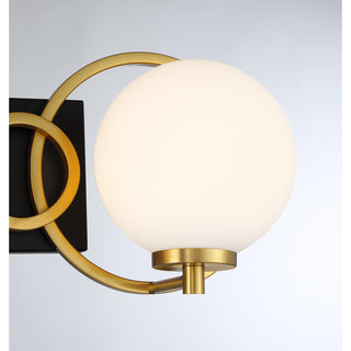 Alhambra 3-Light Bathroom Vanity Light in Matte Black with Warm Brass