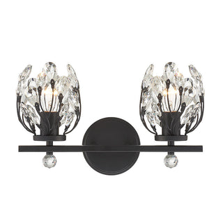 Moreno 2-Light Bathroom Vanity Light in Matte Black Matte Black