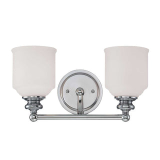 Melrose 2-Light Bathroom Vanity Light in Polished Chrome Polished Chrome