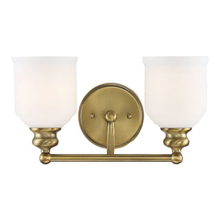 Melrose 2-Light Bathroom Vanity Light in Warm Brass Warm Brass