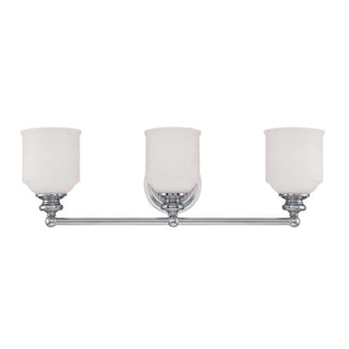 Melrose 3-Light Bathroom Vanity Light in Polished Chrome Polished Chrome