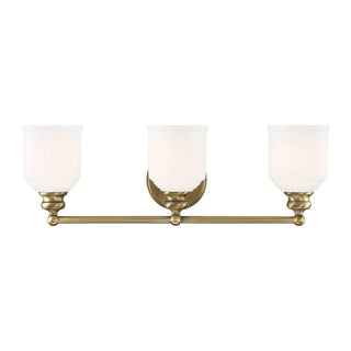 Melrose 3-Light Bathroom Vanity Light in Warm Brass Warm Brass