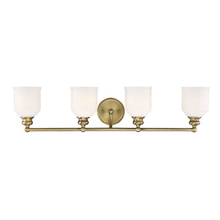 Melrose 4-Light Bathroom Vanity Light in Warm Brass Warm Brass