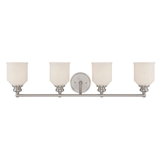 Melrose 4-Light Bathroom Vanity Light in Satin Nickel Satin Nickel