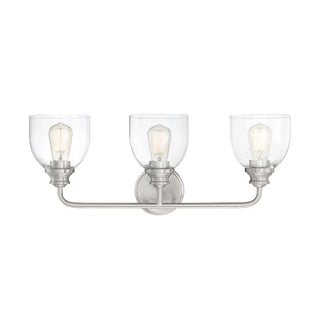 Vale 3-Light Bathroom Vanity Light in Satin Nickel Satin Nickel