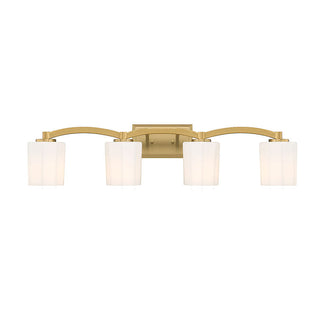 Whitney 4-Light Bathroom Vanity Light in Warm Brass Warm Brass