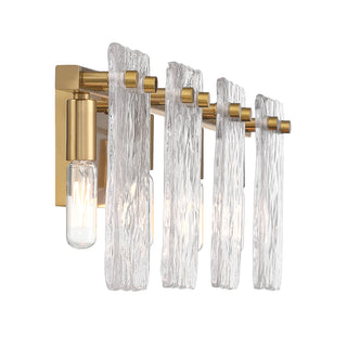 Genry 4-Light Bathroom Vanity Light in Warm Brass