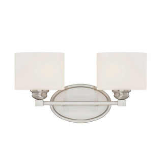 Kane 2-Light Bathroom Vanity Light in Satin Nickel Satin Nickel