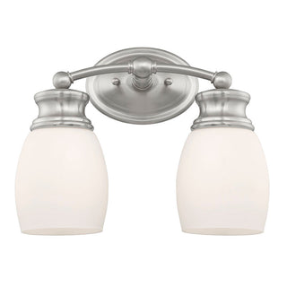 Elise 2-Light Bathroom Vanity Light in Satin Nickel Satin Nickel